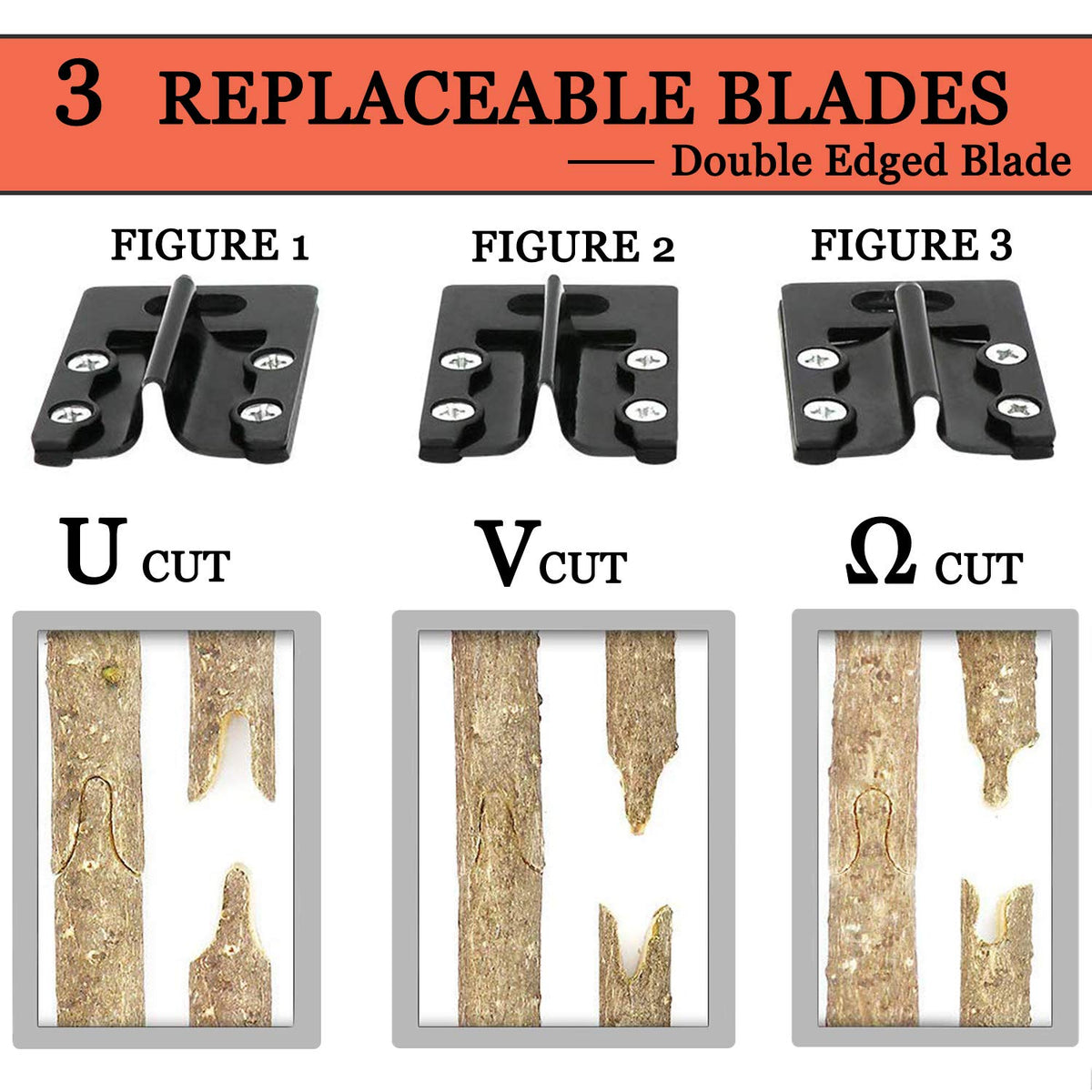 Krewey 2-in-1 Garden Grafting Tools Pruner Kit, V-Graft Omega-Graft and U-Graft, Plant Branch Vine