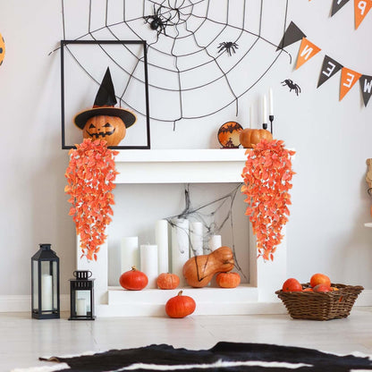 BLEUM CADE Fake Hanging Plants, 2pcs Artificial Hanging Plant, Faux Orange Vines Hanging Plant for