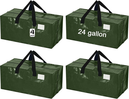 4 Pcs 24 Gallon Large Moving Bags with Zipper and Handles Foldable Storage Duffle Bags Heavy Duty