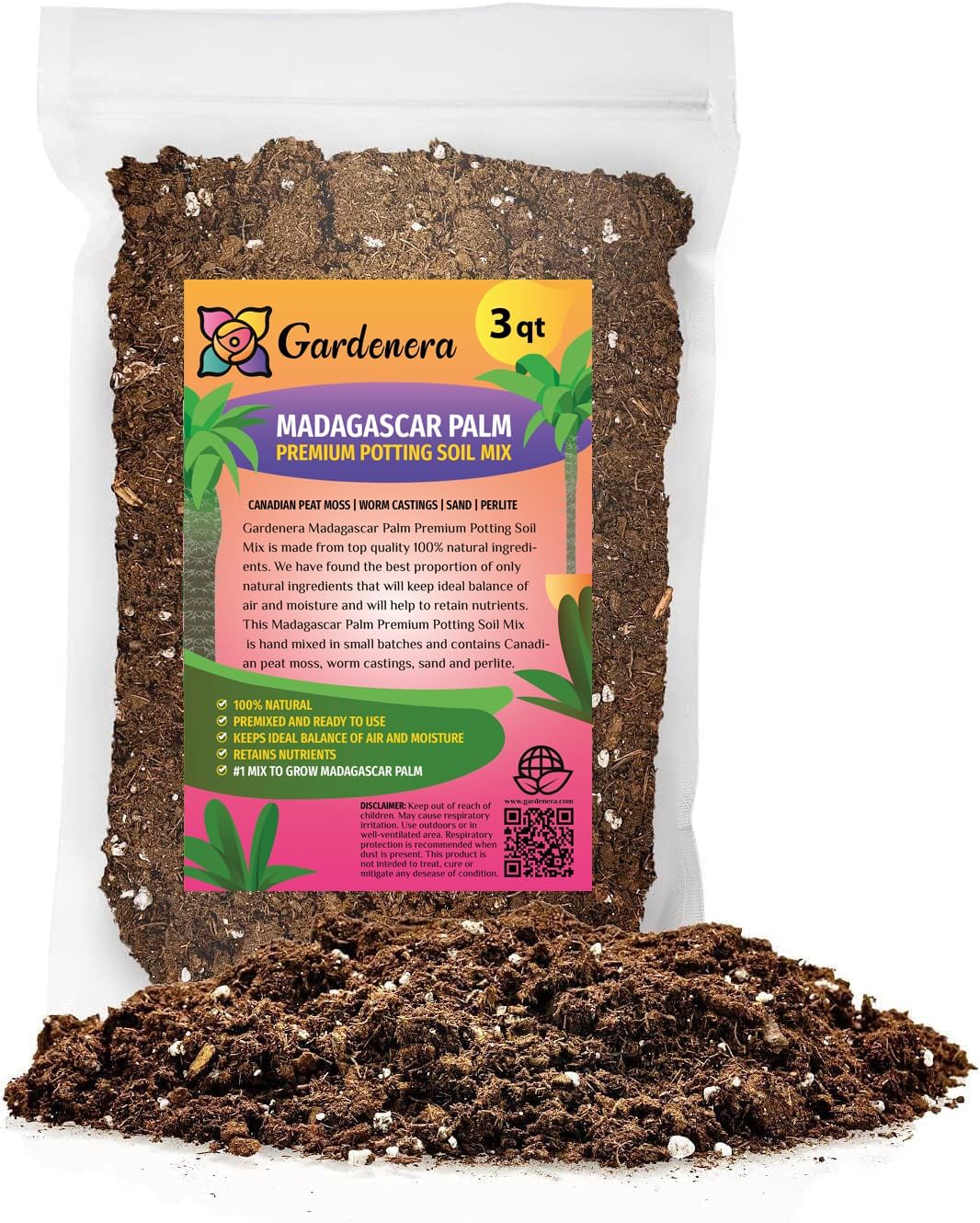 GARDENERA Madagascar Palm Potting Soil - Enhance Growth and Health with Professional Grade