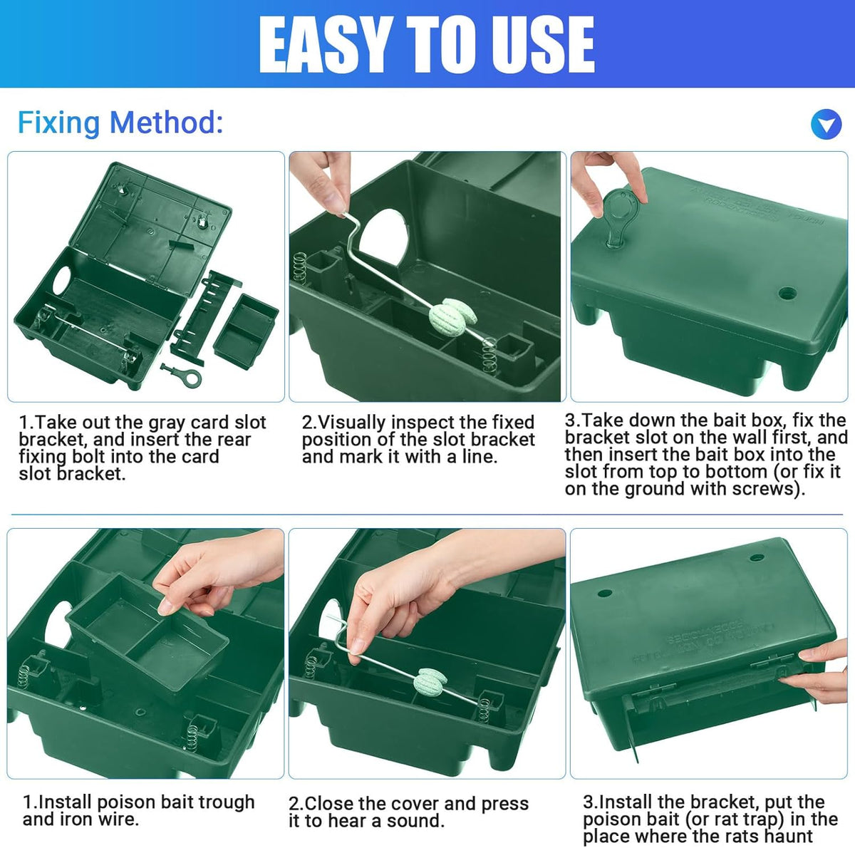 4 Pack Rat Bait Stations Large Rodent Bait Station with Key Reusable Mouse Bait Stations Mice Bait
