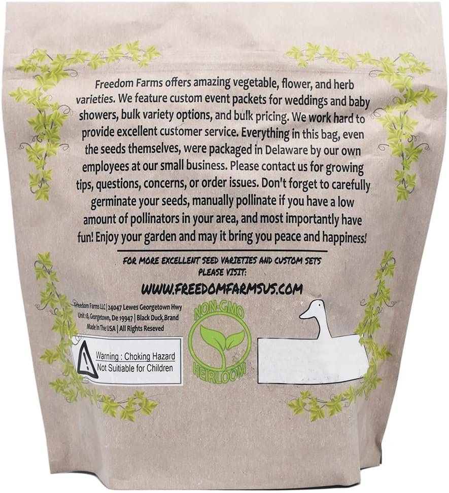 Set of 43 Assorted Vegetable & Herb Seed Packets - Over 10,000 Seeds! - Includes Mylar Storage Bag