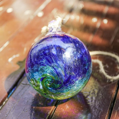VCUTEKA Hanging Garden Gazing Ball, Hand-Blown Glass Witch Ball for Outdoor Garden Décor, 6"