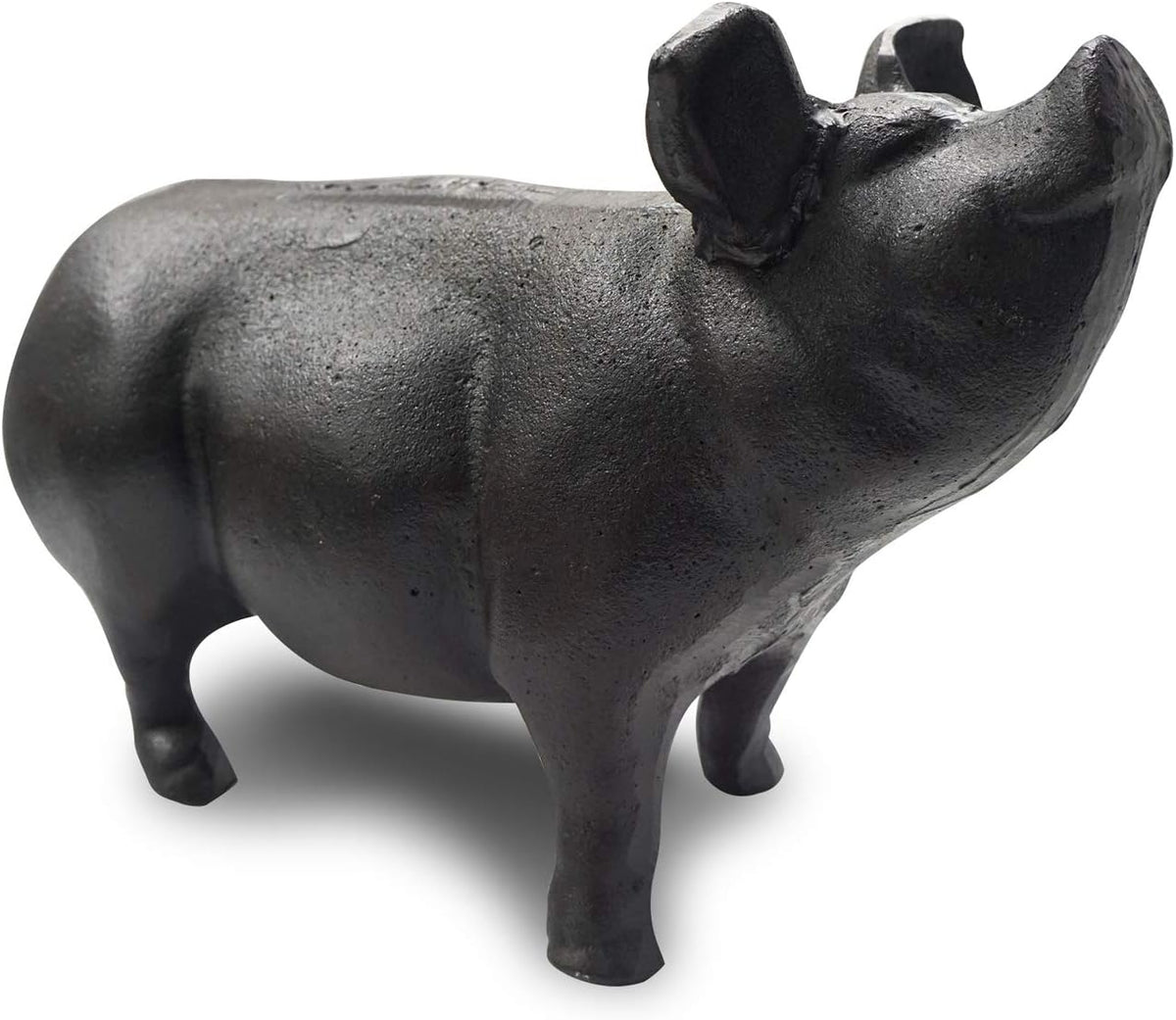 NACH Cast Iron Pig Door Stop/Decorative Statues, Black Pig Gum Stopper, Rustic - 12.6x4.9x7.9