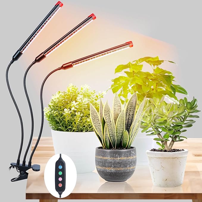 Clip Grow Lights for Seed Starting with Timer, Full Spectrum Brightest Plant Growing Lamps for