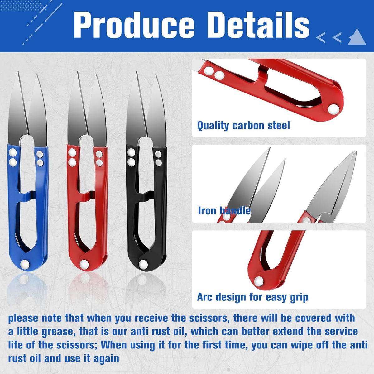 Therwen 48 Pcs 4 Inch Bonsai Pruning Scissors Thread Snips Mini Sewing Scissors U Shaped Bulk Bud