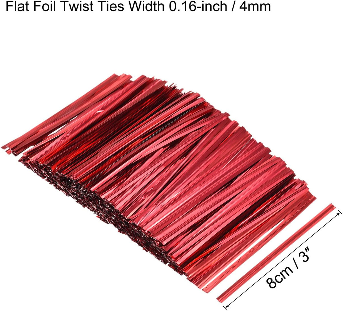MECCANIXITY Foil Twist Ties 3" 8cm Metallic Plastic Closure Tie for Tying Bread, Candy, Cookies