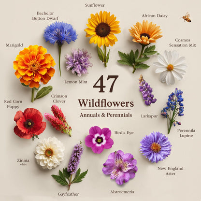 Seedboy Wildflowers for Pollinators Seed Mix – 8 oz Bulk Wildflower Seeds - 160,000+ Non-GMO Annual