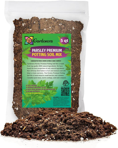 Premium Parsley Plant Soil Mix by Gardenera - Stimulate Growth and Elevate Culinary Dishes with