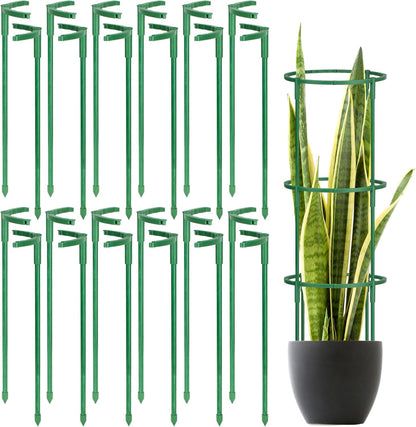 24 Pcs Plant Support Stakes, Half Round Plant Support for Indoor Plants, Stackable Garden Flower