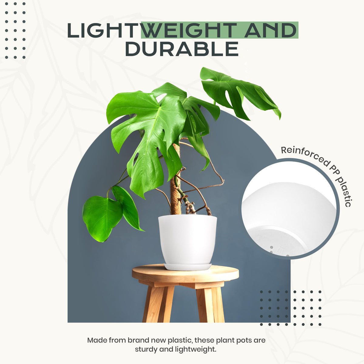 Plant Pots Indoor with Drainage, 10 Pack Multi-Size Planters Set, White