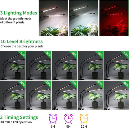 Grow Lights for Indoor Plants, Upgrade 84 LEDs Clip Plant Lights, Full Spectrum LED Plant Growing