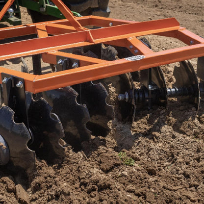 Titan Attachments 3 Point 6ft Notched Disc Harrow Plow Attachment for Cat 1 Tractors, Concave Discs