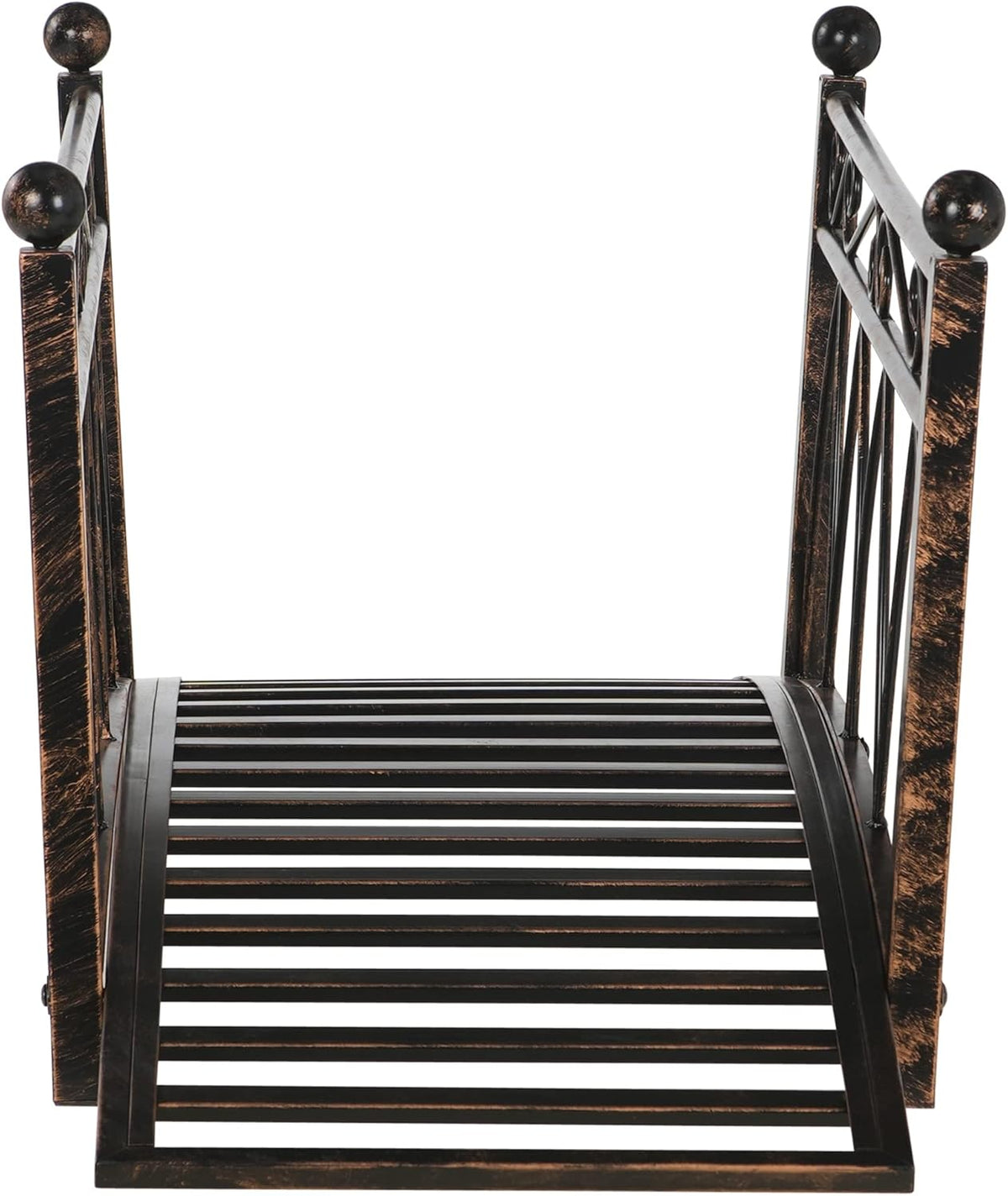 Outsunny 3.3' Metal Arch Zen Garden Bridge with Safety Siderails, Decorative Footbridge, Delicate