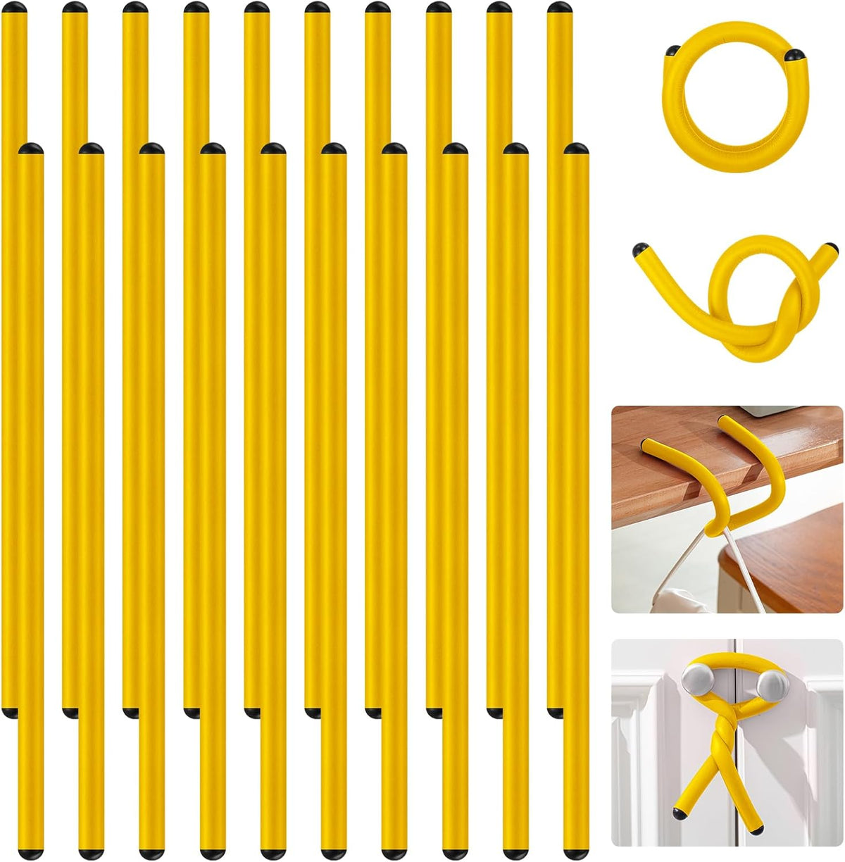 20 Pcs 17 Inch EVA Foam Twist Rubber Ties Reusable Bendable Cable Tie Straps Flexible Heavy Duty