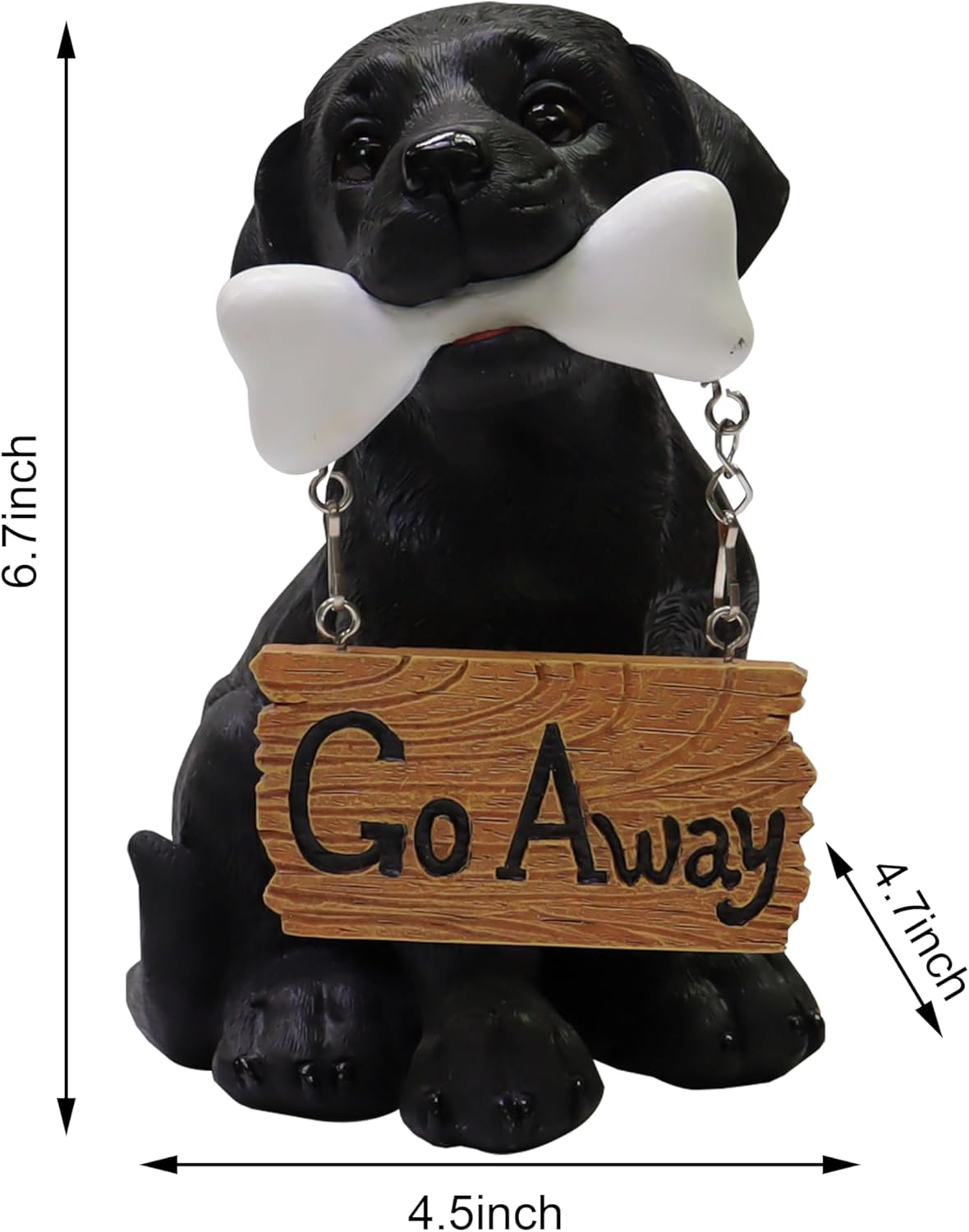 Nature's Mark Black Labrador Retriever Dog Puppy Statue with Welcome Sign Resin Garden Statue Decor