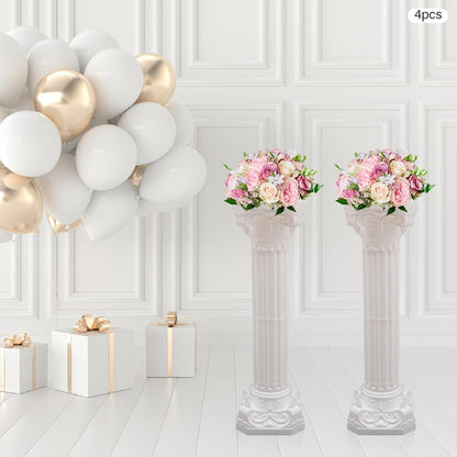 Roman Column Pedestal, Plastic White Columns for Weddings Indoor/Outdoor Roman Pillar Stand for