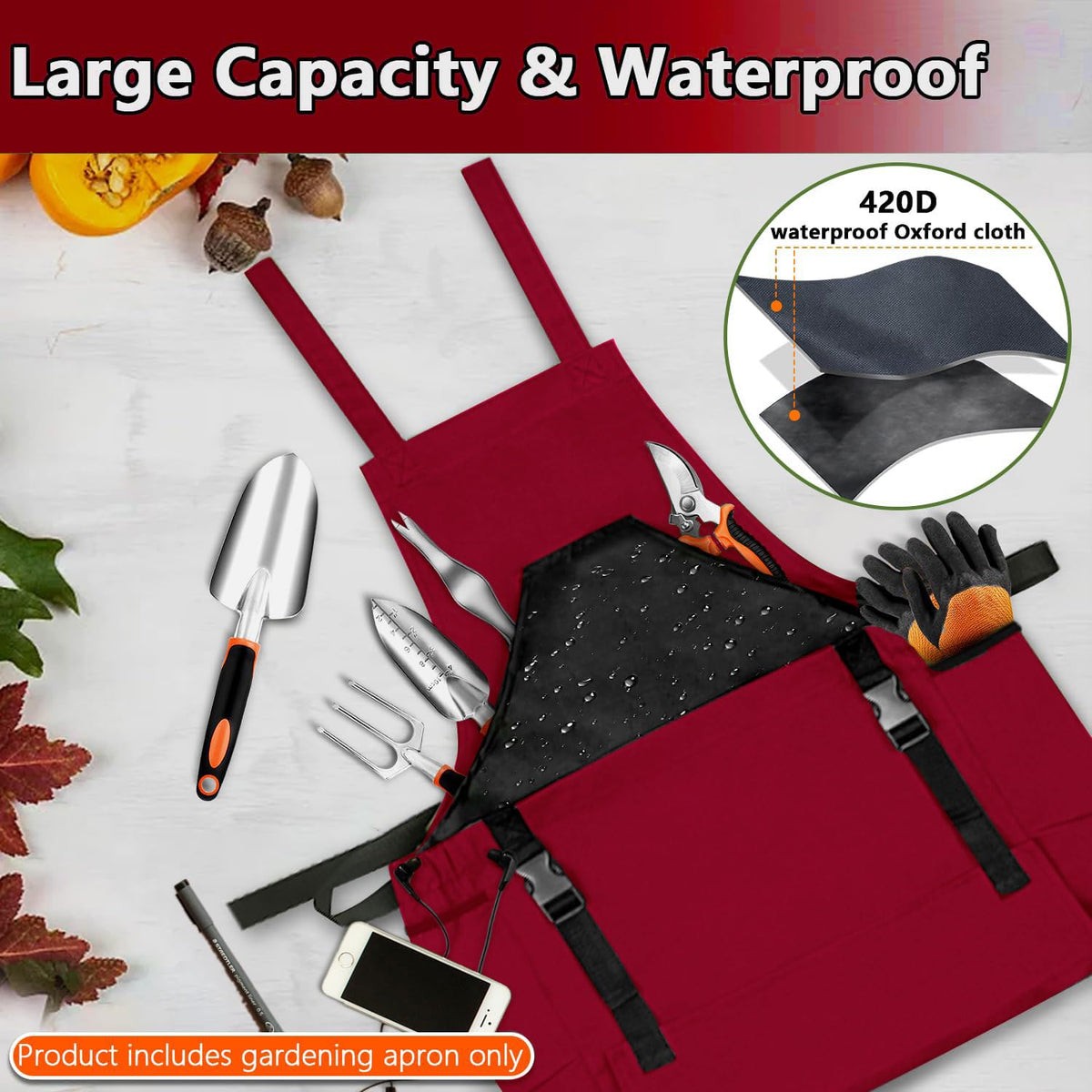Tintsabo Gardening Apron, Harvest Apron Gardening Gifts for Men Gardening Apron with Pockets for