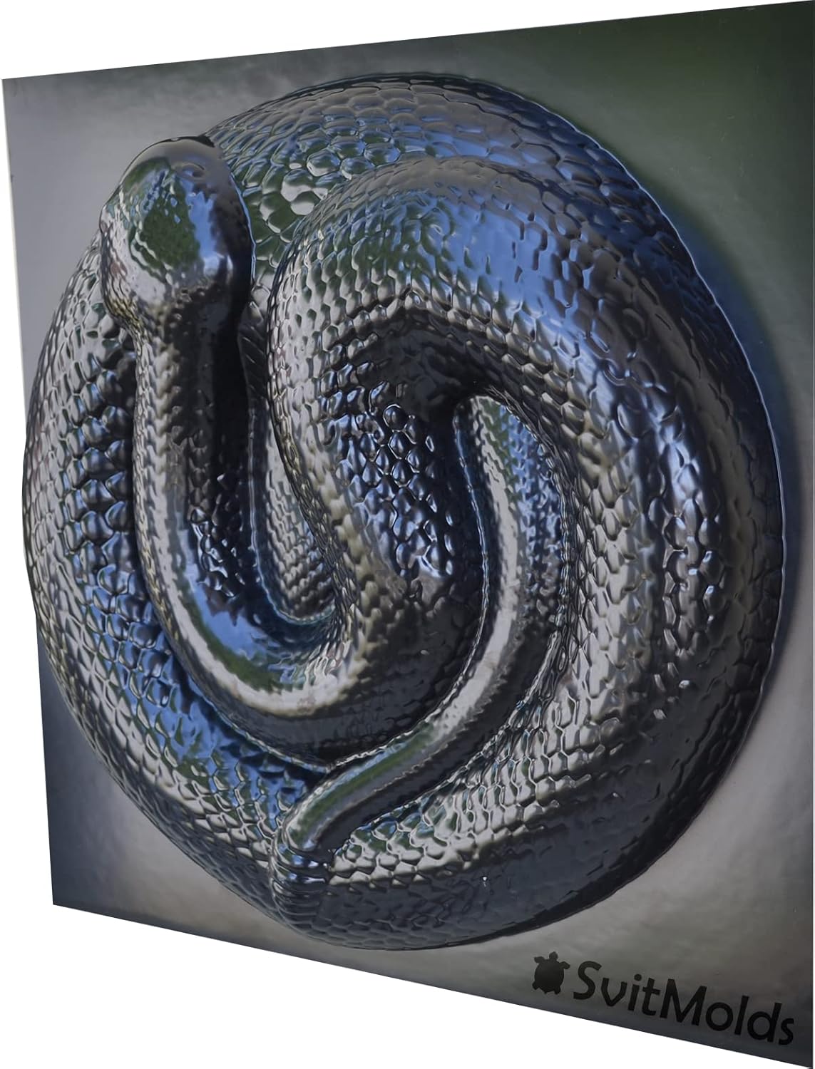 SvitMods Mold Snake DIY Statue for Garden Black ABC Plastic Concrete Cement Mould Rattlesnake