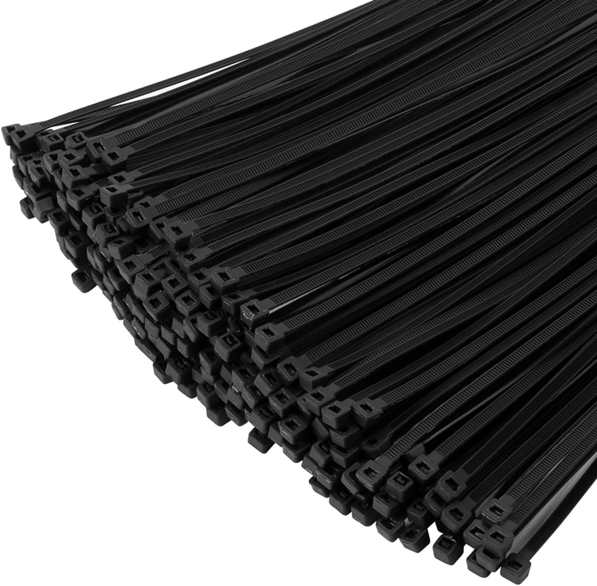 XINGO 1000 PCS Black Zip Ties 12 Inch, 60 LBS Tensile Strength, Self-Locking Nylon Plastic Nylon