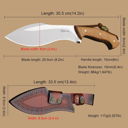 BA-KOR (Survivor III) 35.5CM (14.2 ") DC53 steel 10mm thickened full Tang fixed knife+ leather