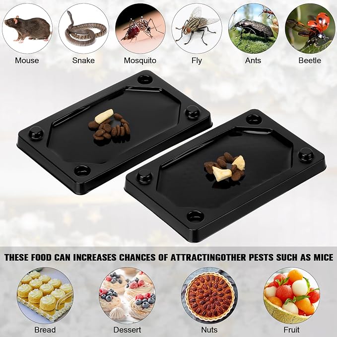 Qualirey 24 Pieces Mouse and Insect Glue Traps Baited Sticky Plastic Boards for House Rodents