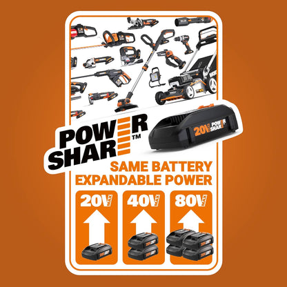 Worx String Trimmer Cordless & Edger 20V 10" Weed Trimmer PowerShare (Battery & Charger Included)