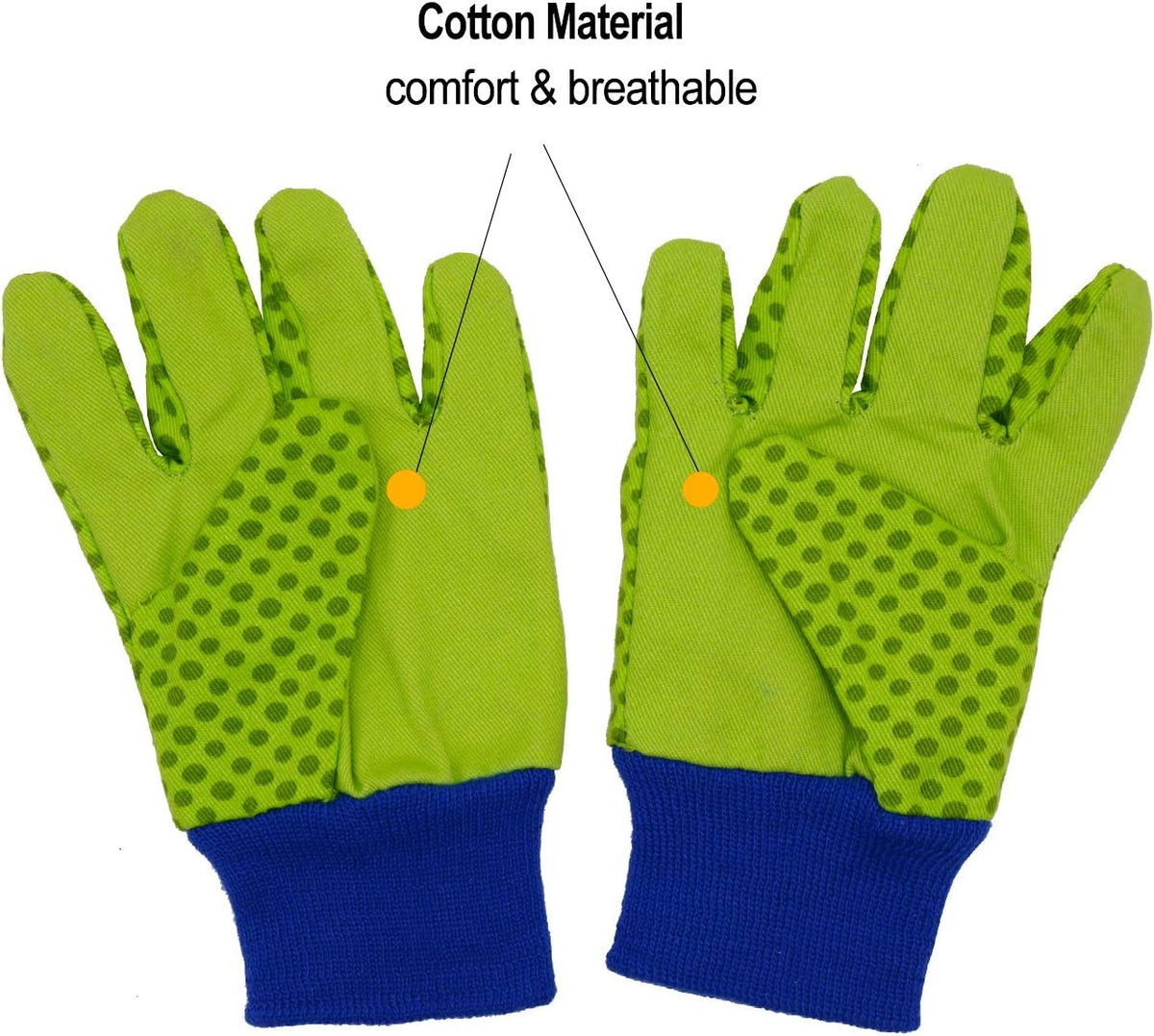 HANDLANDY 2 Pairs Kids Gardening Gloves, Girls Boys Children Garden Work Play Gloves (Green Ladybug