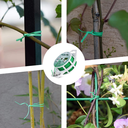 Twist Ties - All-Purpose Coated 328feet Garden Plant Ties with Trimmer Garden Twine Support Ties