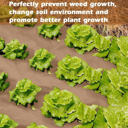 4 x 100 Ft Biodegradable Paper Weed Barrier Heavy Duty Biodegradable Landscape Fabric Garden Bed