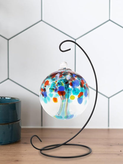 Dale Tiffany AC25003-D3 Rainbow Tree of Life Hand Blown Art Glass Ornament Witch Globe Gazing Ball