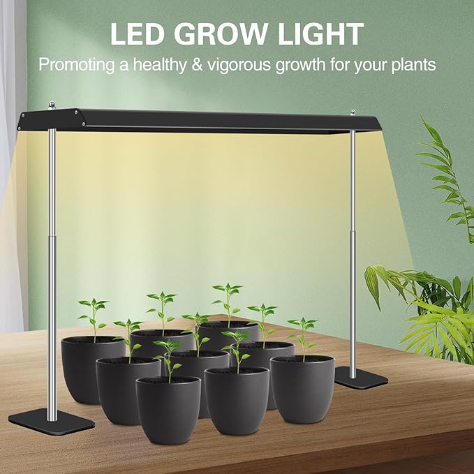 LED Grow Lights for Seed Starting with Stand, 2ft 60W Full Spectrum Seedling Lights Grow Lights for