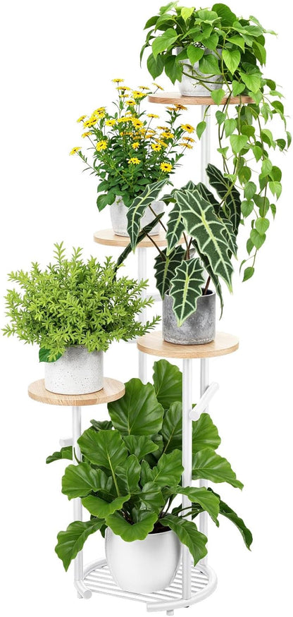 TOSKING 5 Tier Metal Plant Stand Indoor， Plant Shelf, Corner Shelf Flower Pot Stand for Outdoor