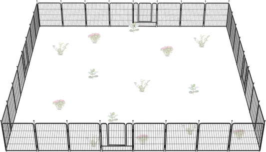 FXW Garden Fence Outdoor for The Yard – 32in(H) x 72.9ft(L) Heavy Duty Metal Animal Barrier for Dog