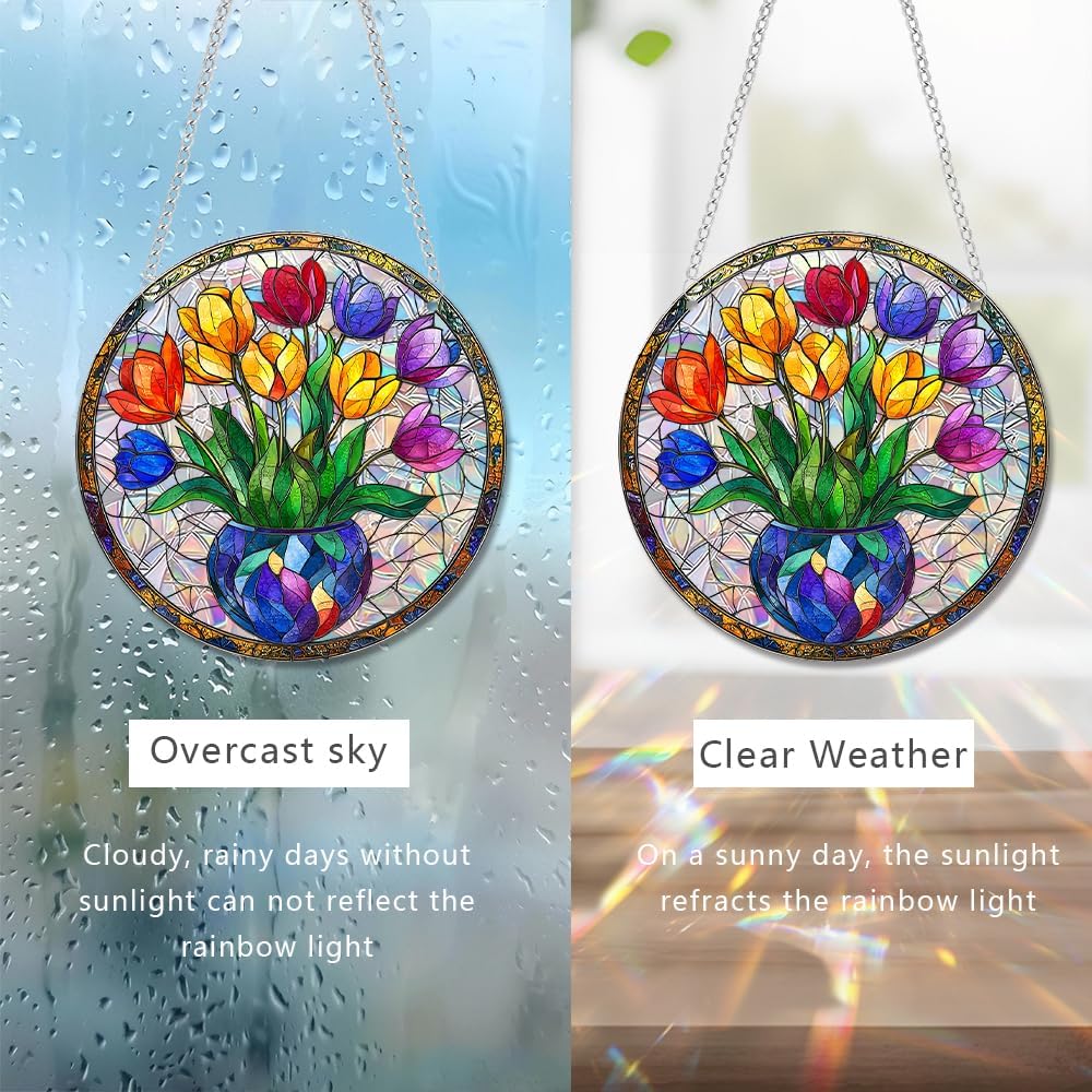 Sun Catchers Indoor Window, Acrylic Rainbow Suncatcher Window Hanging Decoration for Living Room