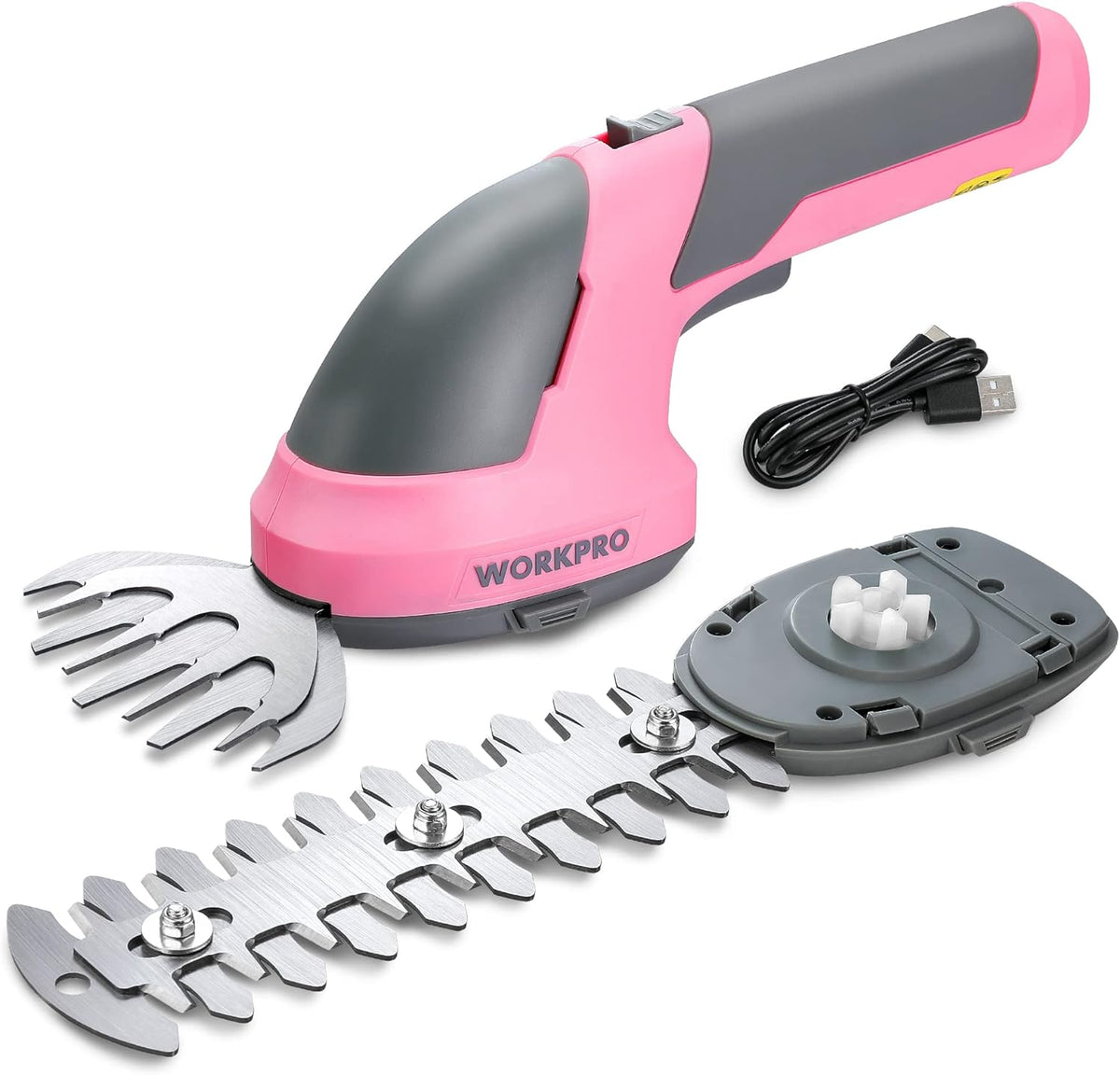 WORKPRO Cordless Grass Shear & Shrubbery Trimmer - 2 in 1 Handheld Hedge Trimmer 7.2V Electric