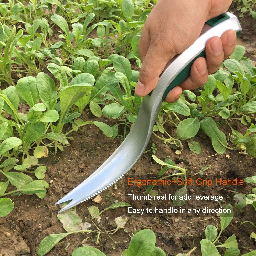 One-Piece Aluminum Gardening Weed Tools, Hand Garden Weeder Tool, Ergonomic Handle Best Weeding