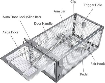 Gingbau 2-Pack Rat Traps Live Chipmunk Trap Cages for Indoor and Outdoor Use