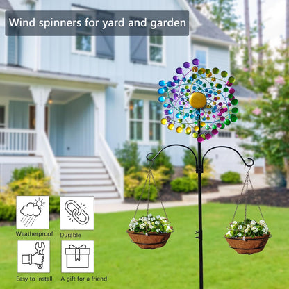 Wind Spinners Large Metal Outdoor Windmill Garden Spinner Yard Spinners Kinetic Lawn Art Patio Wind