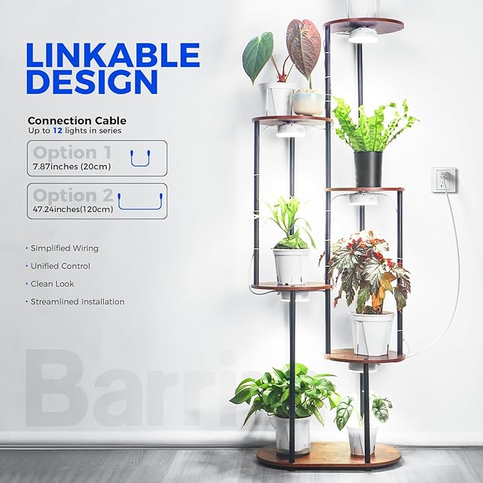 Barrina Orbgrow OG09 Puck Grow Light, 5000K 54W(6 x 9W, 810 Watt Equiv), Full Spectrum Plant Light
