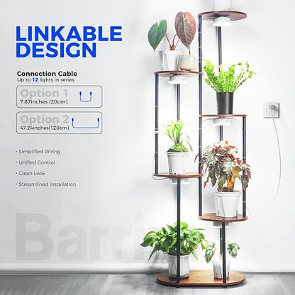 Barrina Orbgrow OG09 Puck Grow Light, 5000K 54W(6 x 9W, 810 Watt Equiv), Full Spectrum Plant Light