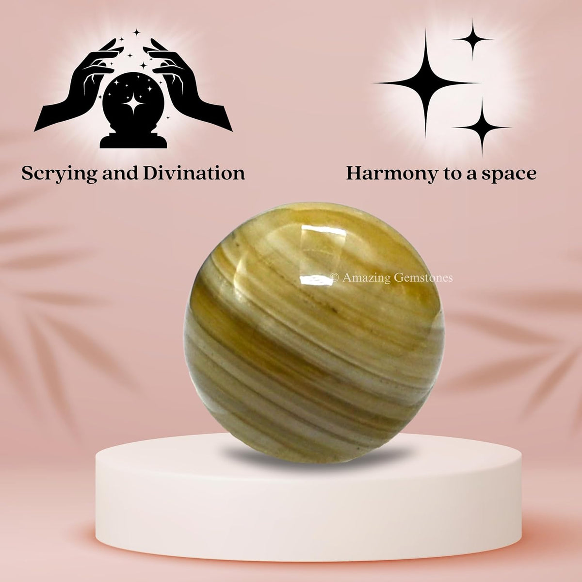 Amazing Gemstone Lace Agate Crystal Ball - 1" Inches Crystal Sphere Meditation Balls for Witchcraft