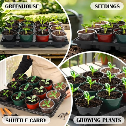 12 Cell Round Nursery Pot Trays Thickened Durable Seedling Pots Shuttle Carrying Trays for Holding