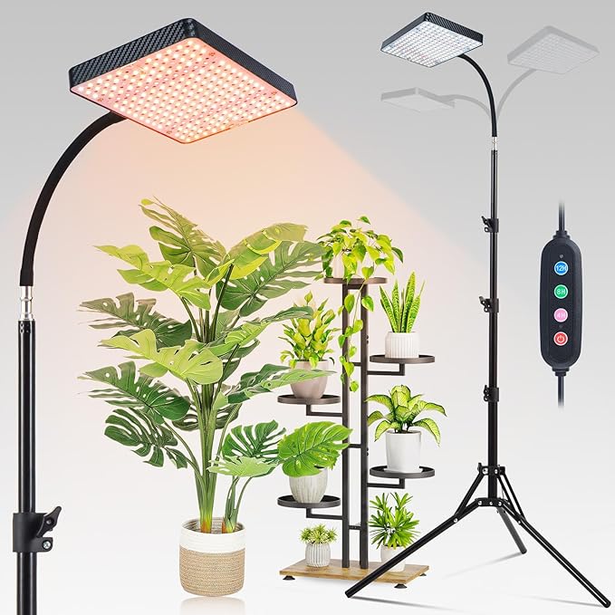 FECiDA Grow Lights with Stand and Timer, Tripod Standing Grow Lights for Indoor Plants, 208PCS LEDs