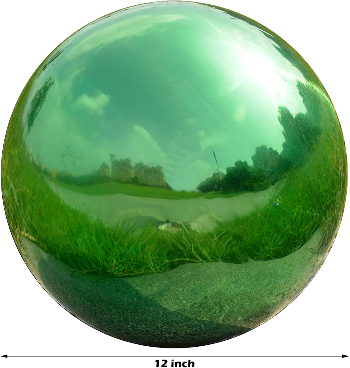 Nerien 12 Inch Gazing Ball, Stainless Steel Garden Mirror Globe, Polished Ornament Sphere, Hollow