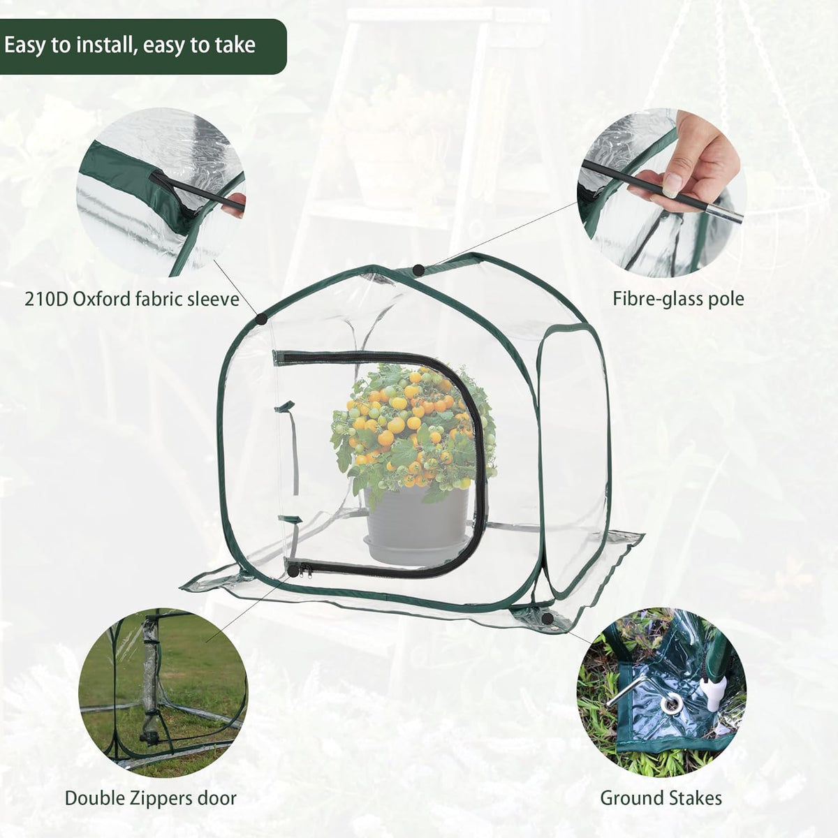 Mini Transparent Pop Up Greenhouse for Indoor and Outdoor Backyard Gardens - Portable Large Space