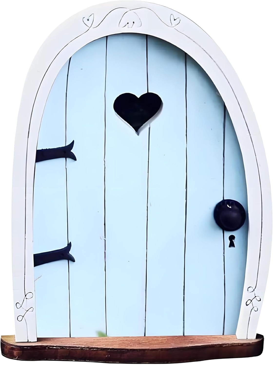 Blue Miniature Fairy Door for Tree, 3D Garden Decor, Bonsai Terrarium Micro Landscape Decoration