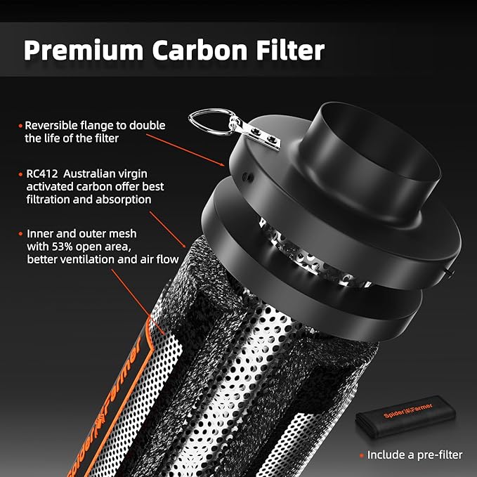 Spider Farmer SF4000 Grow Tent Kit Complete 4x4x6.6ft Samsung LM301H EVO LED Diodes, 450W Grow