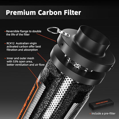 Spider Farmer SF4000 Grow Tent Kit Complete 4x4x6.6ft Samsung LM301H EVO LED Diodes, 450W Grow