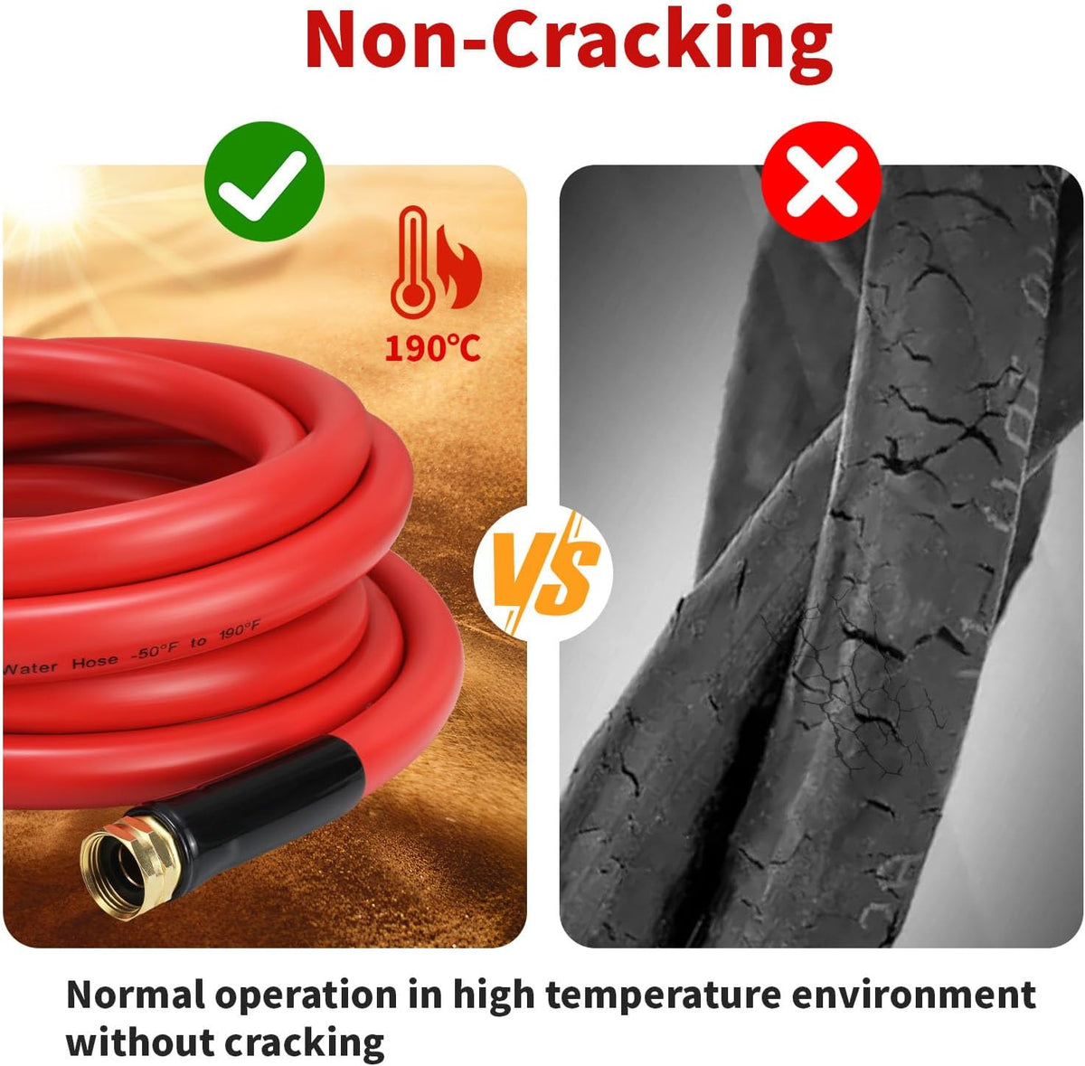 Garden Hose 20ft x 3/4” Hot Water Hose, Heavy Duty -50°F to 190°F,Burst 600Psi Flexible Upgraded